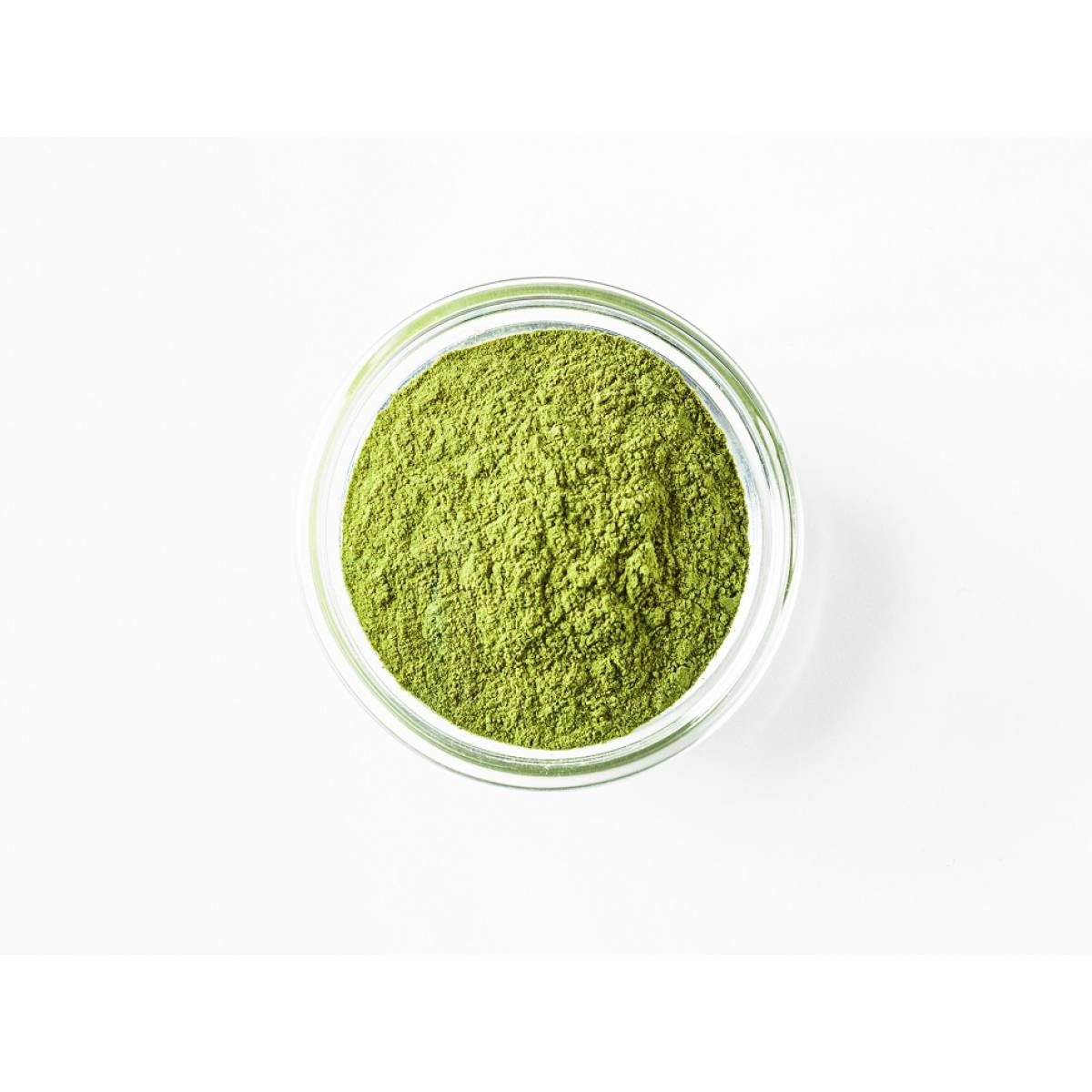 Glass with Green Tea Powder